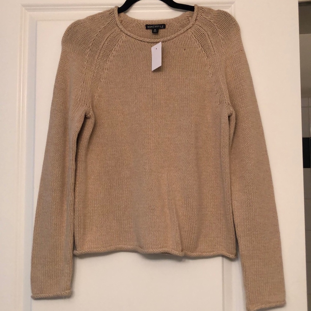 J Crew Oat Colored Rolled Sweater NWT